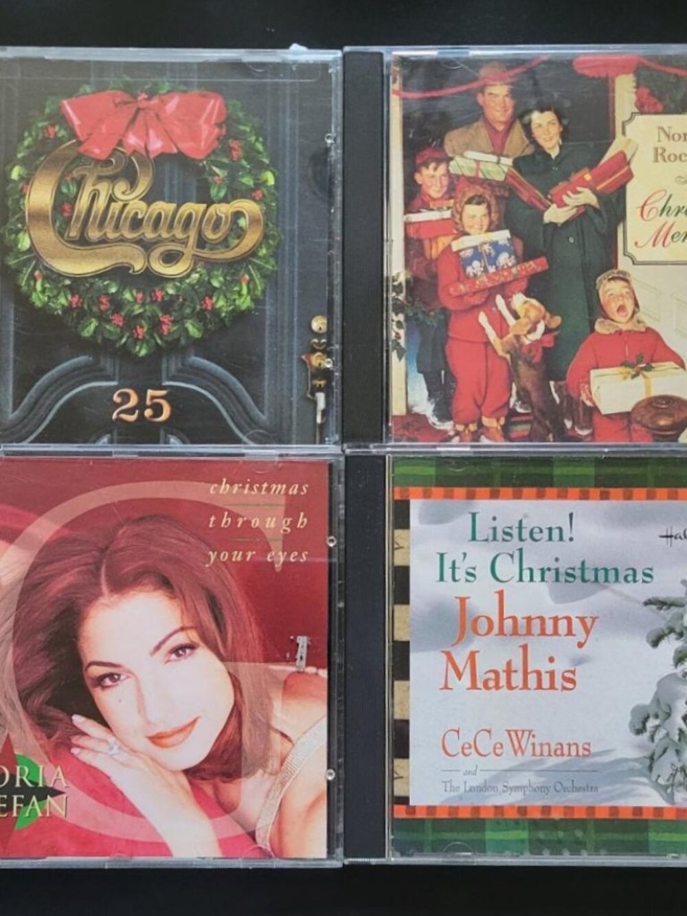 Christmas Music CD Lot of 4 Chicago, Johnny Mathis, Rockwell, Gloria Estefan